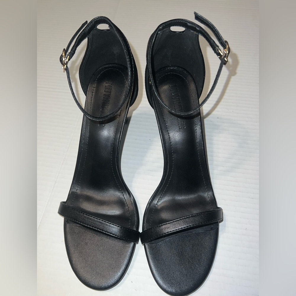 MUCHACHAS Black Ankle Strap Stiletto Heels Sandals Elegant Evening Party‎
